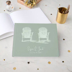 Livre D'or Chaises Adirondack de mariage vert sauge de plage