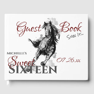 Livre D'or Cheval Galloping Sweet sixteen personnalisé