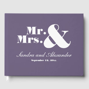 Livre D'or Chic Amithyste de raisin mauve doux Mariage