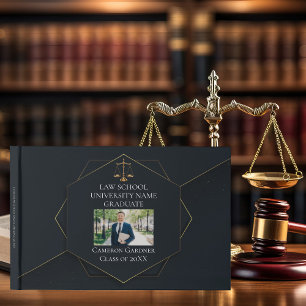 Livre D'or Chic Black Gold Law School Photo Graduation Party