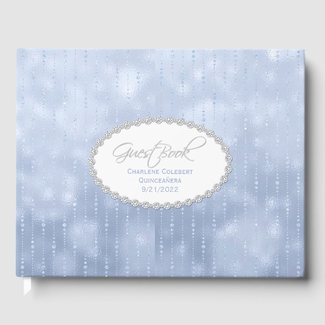 Livre D'or Chic Bleu Satin Look Quinceañera (Recto)