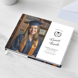Livre D'or Chic Elegant Script School Emblem Graduation Party