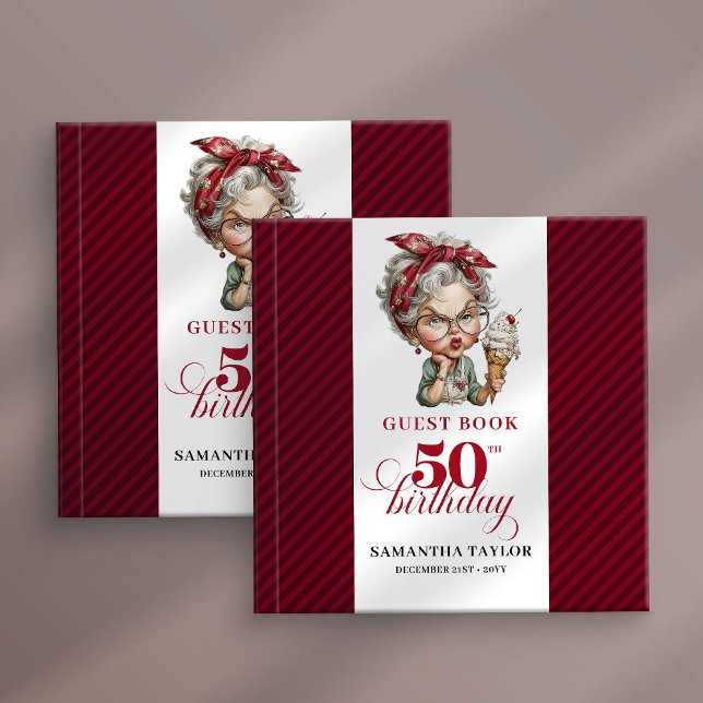 Livre D'or Chic funny 50th birthday lady guest signature book (Chic funny 50th birthday lady guest signature book)