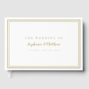 Livre D'or Chic Gold & White Classic Simple Modern Mariage