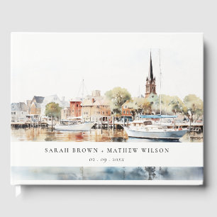 Livre D'or Chic Mariage d'aquarelle Annapolis Maryland