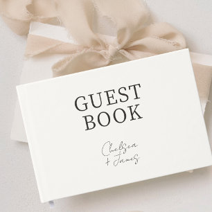 Livre D'or Chic minimaliste noir et ivoire Couple Mariage