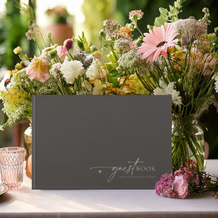 Livre D'or Chic Neutrals Minimalist Mariage Charcoal ID1020