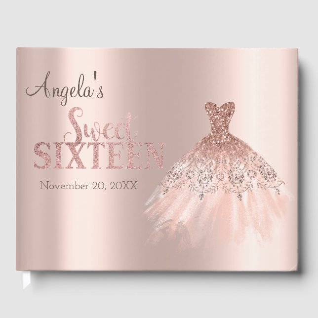 Livre D'or Chic Robe Rose Gold Sweet 16 (Recto)