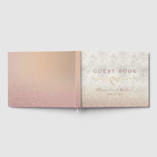 Livre D'or Chic Rose Gold Sparkle Mariage élégant (Complet)