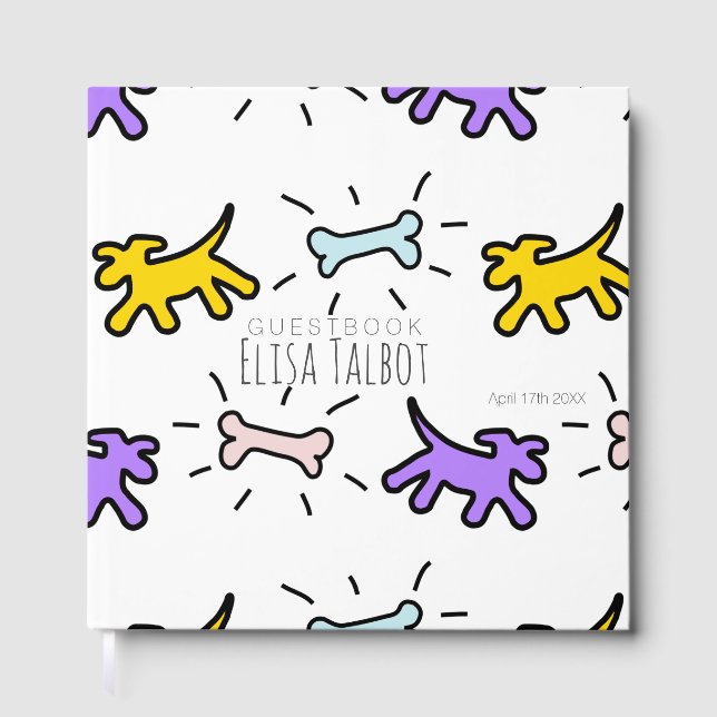 Livre D'or Chiens Bones Graffiti Style Anniversaire de enfant (Recto)