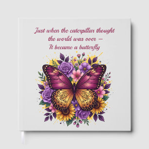 Livre D'or Citation Inspirante Papillon Élégante Florale