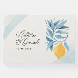 Livre D'or Citron aux feuilles bleues, illustration botanique