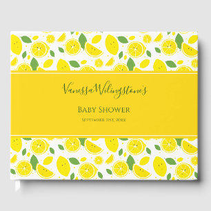 Livre D'or Citrons souriants Baby shower jaune blanc vert