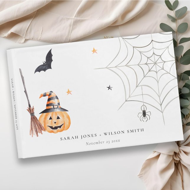 Livre D'or Citrouille d'Halloween doux Spiderweb Mariage Éffr (Créateur téléchargé)