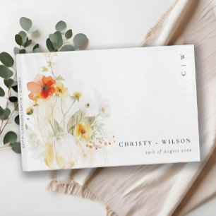 Livre D'or Citrouille Fleur sauvage chic Pastel Mariage aquar