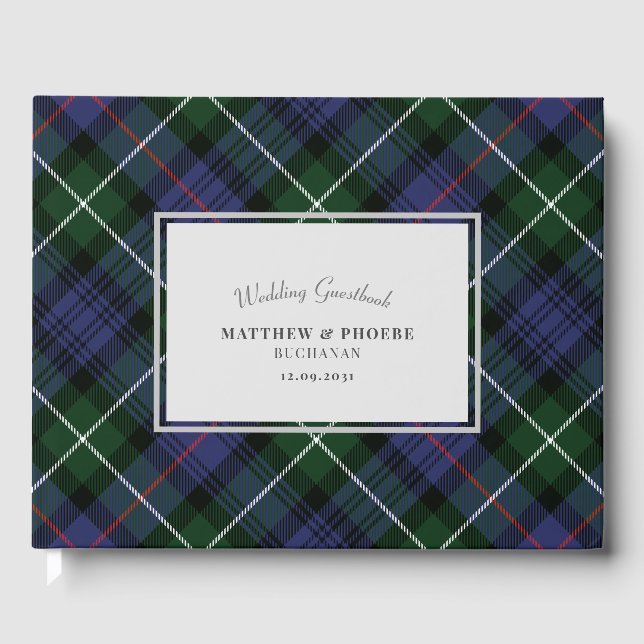 Livre D'or Clan MacKenzie Tartan Carreaux Violet Vert (Recto)