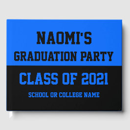 Livre D'or Classe Blue & Black Graduation Party de 2024