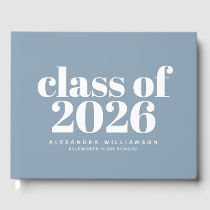Livre D'or Classe de 2024 Simple Dusty Blue Personnalisé