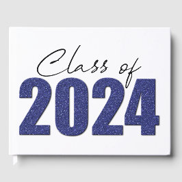 Livre D'or Classe de Parties scintillant bleu marine de 2024