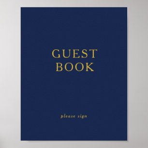 Livre d'or classique minimaliste bleu marine or