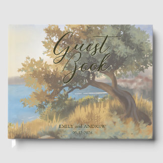 Livre D'or Coast Watercolor Sunset Mediterranean Wedding