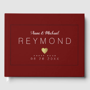 Livre D'or coeur amour noir bordeaux rouge Mariage