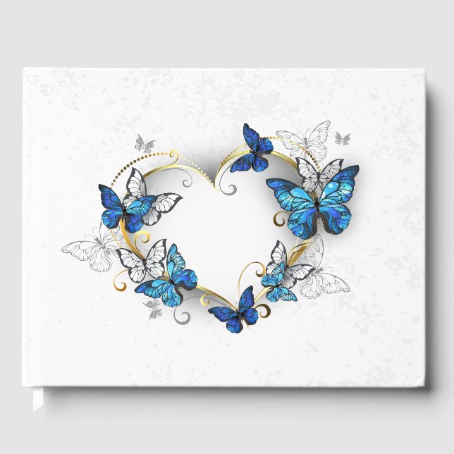 Livre D'or Coeur bijoux avec papillons Morpho (Recto)