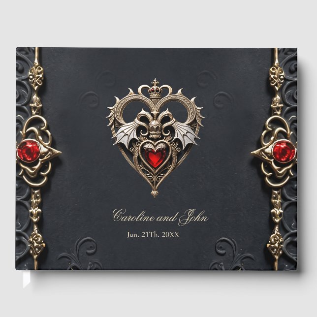 Livre D'or Coeur gothique étonnant (Recto)