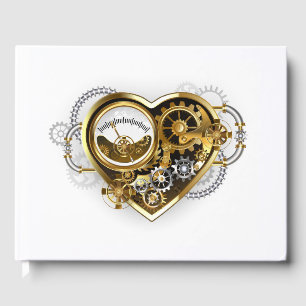 Livre D'or Cœur Steampunk avec un manomètre