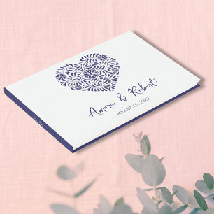 Livre D'or Coeur Talavera Romantique Bleu