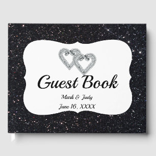 Livre d'or Coeurs Diamants de Parties scintillant