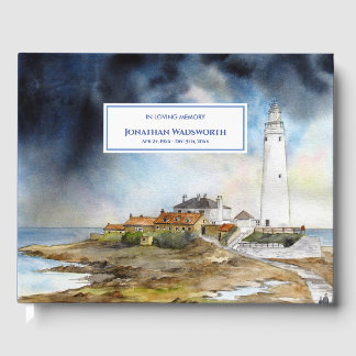 Livre D'or Condolence funéraire Phare St Mary Whitley Bay