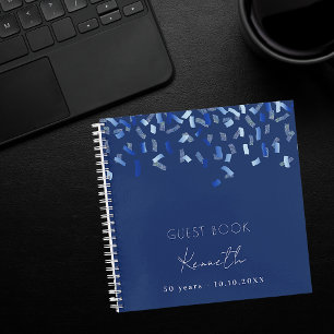 Livre d'or confetti bleu