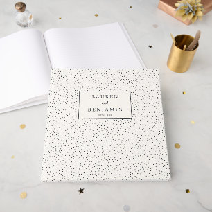 Livre D'or Confettis Blancs Élégants Pointillés