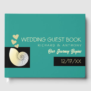 Livre D'or Coquillage et Coeurs, Mariage plage