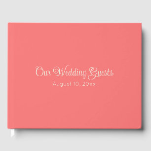 Livre D'or Corail avec Floral Retour Réception de mariage