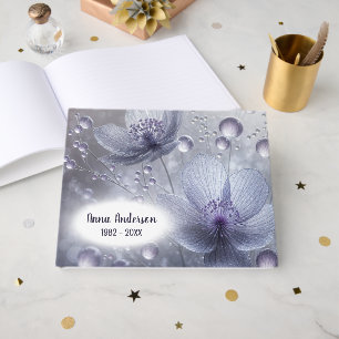 Livre D'or Cosmos Violet et Gouttes de Rosée