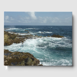 Livre D'or Côte rocheuse d'Aruba et océan bleu