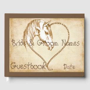 Livre D'or Country Western Horse Mariage ou Showbook Guestboo