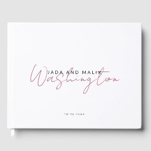 Livre D'or Couple Mariage Monogram Terracotta Nom du script