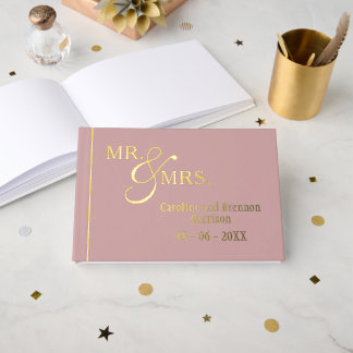 Livre D'or Couple Noms Établi Date Année Or