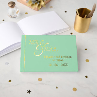 Livre D'or Couple Noms Établi Date Année Or