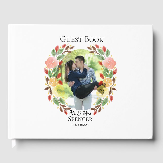 Livre D'or Couronne de fleurs pour mariage printanier (Recto)
