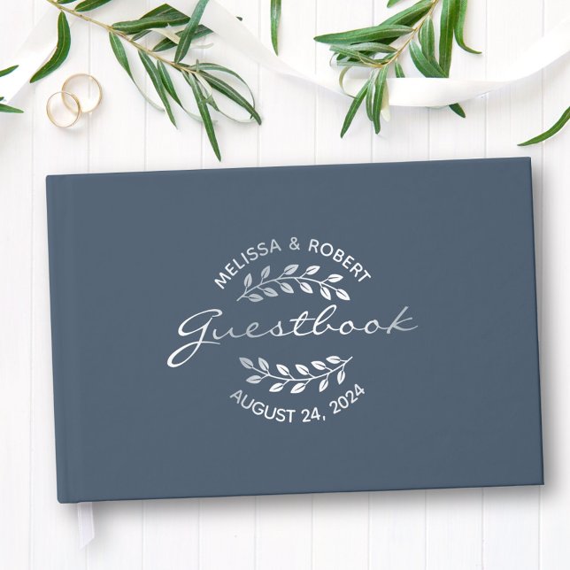 Livre D'or Couronne d'huile d'argent sur Mariage bleu (Créateur téléchargé)