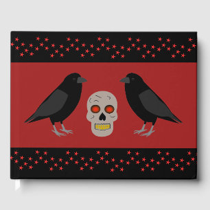 Livre D'or Crâne gothique et ravens du gardien Halloween