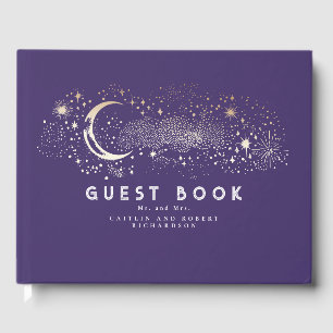 Livre D'or Crescent Moon Starry Nuit Mariage céleste