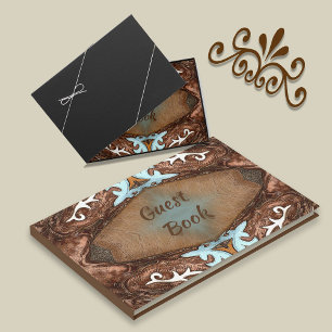 Livre D'or Cuir et turquoise de Faux Ouest
