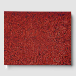 Livre D'or Cuir rouge rustique (Faux)