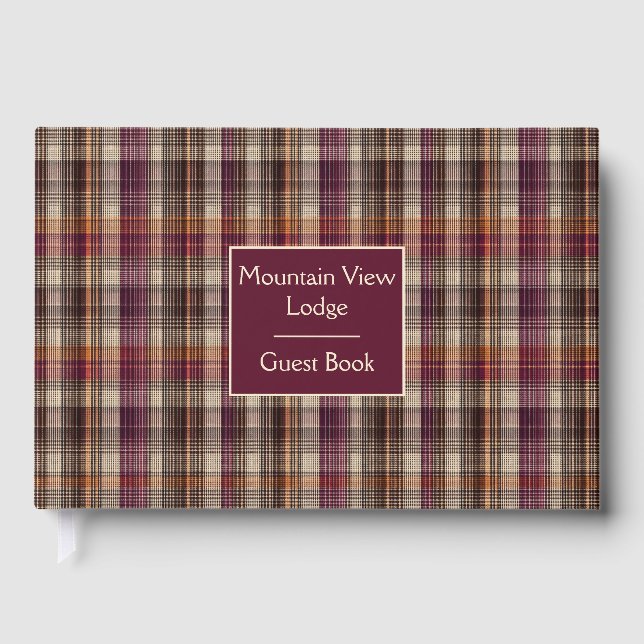 Livre D'or Custom Guest Book Gingham Style Vacation Rentals (Recto)