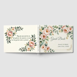 Livre D'or Customizable Floral Wedding Guest Book